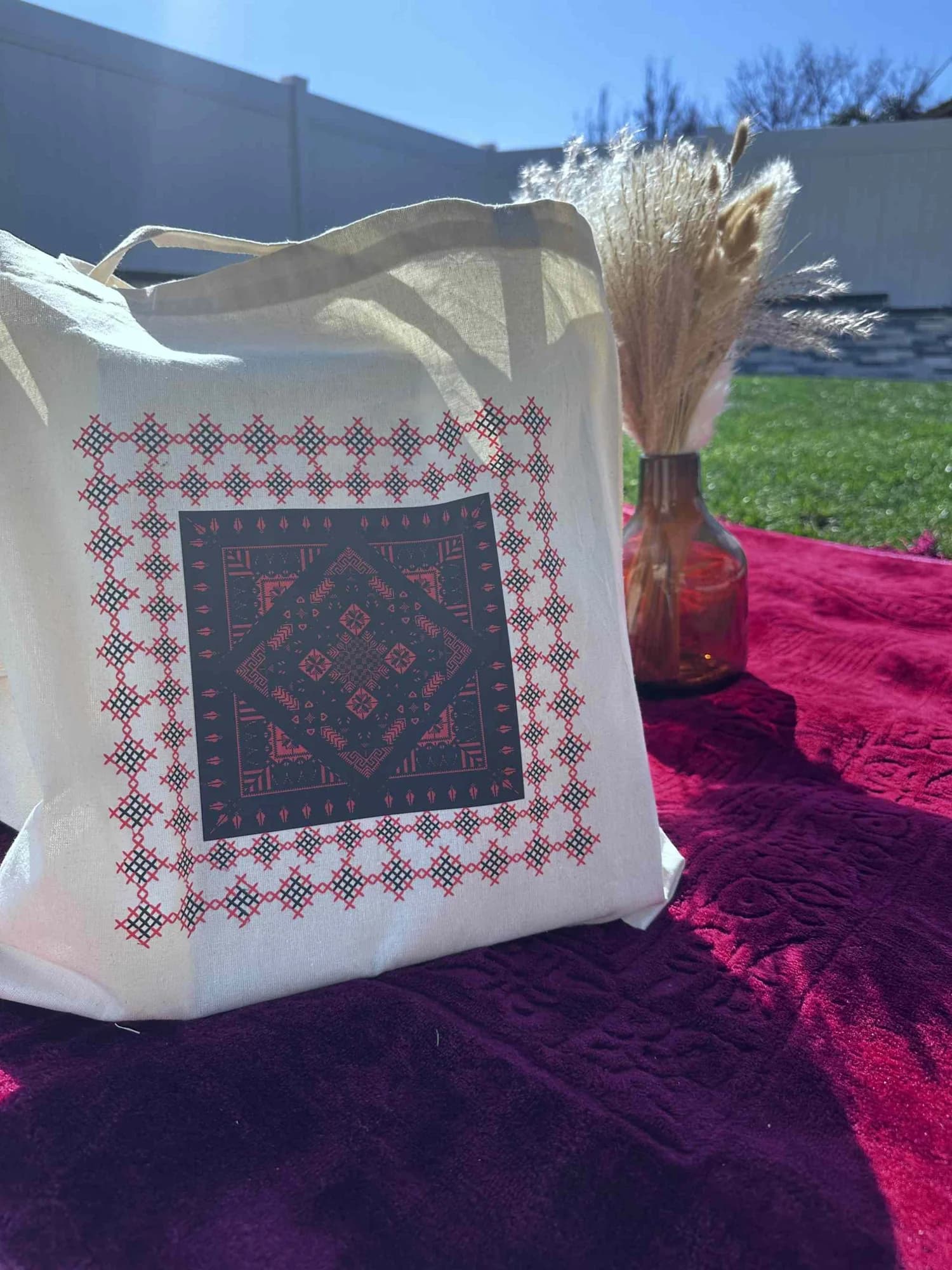 Traditional Tatreez Design Totebag