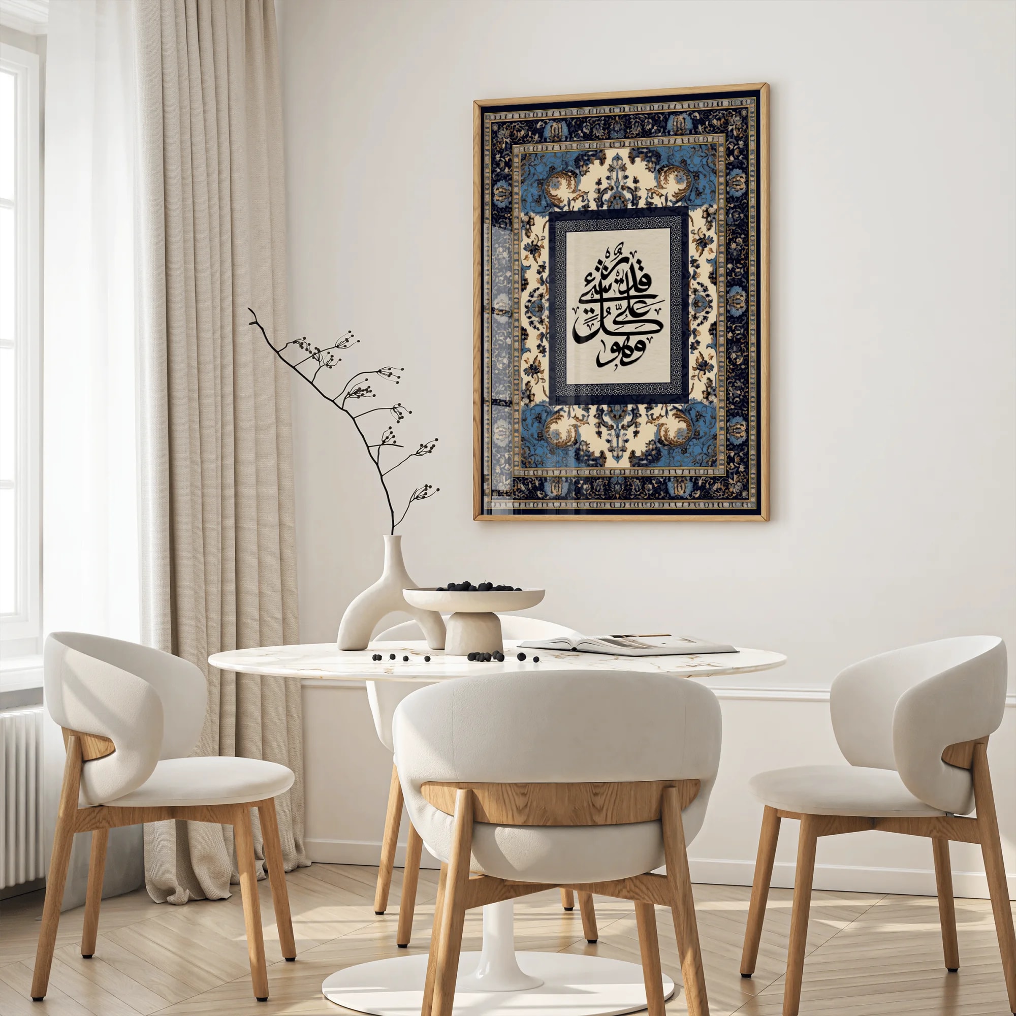 “وَهُوَ عَلَى كُلِّ شَيْءٍ قَدِيرٌ” Quranic Wall Art in Arabic Calligraphy